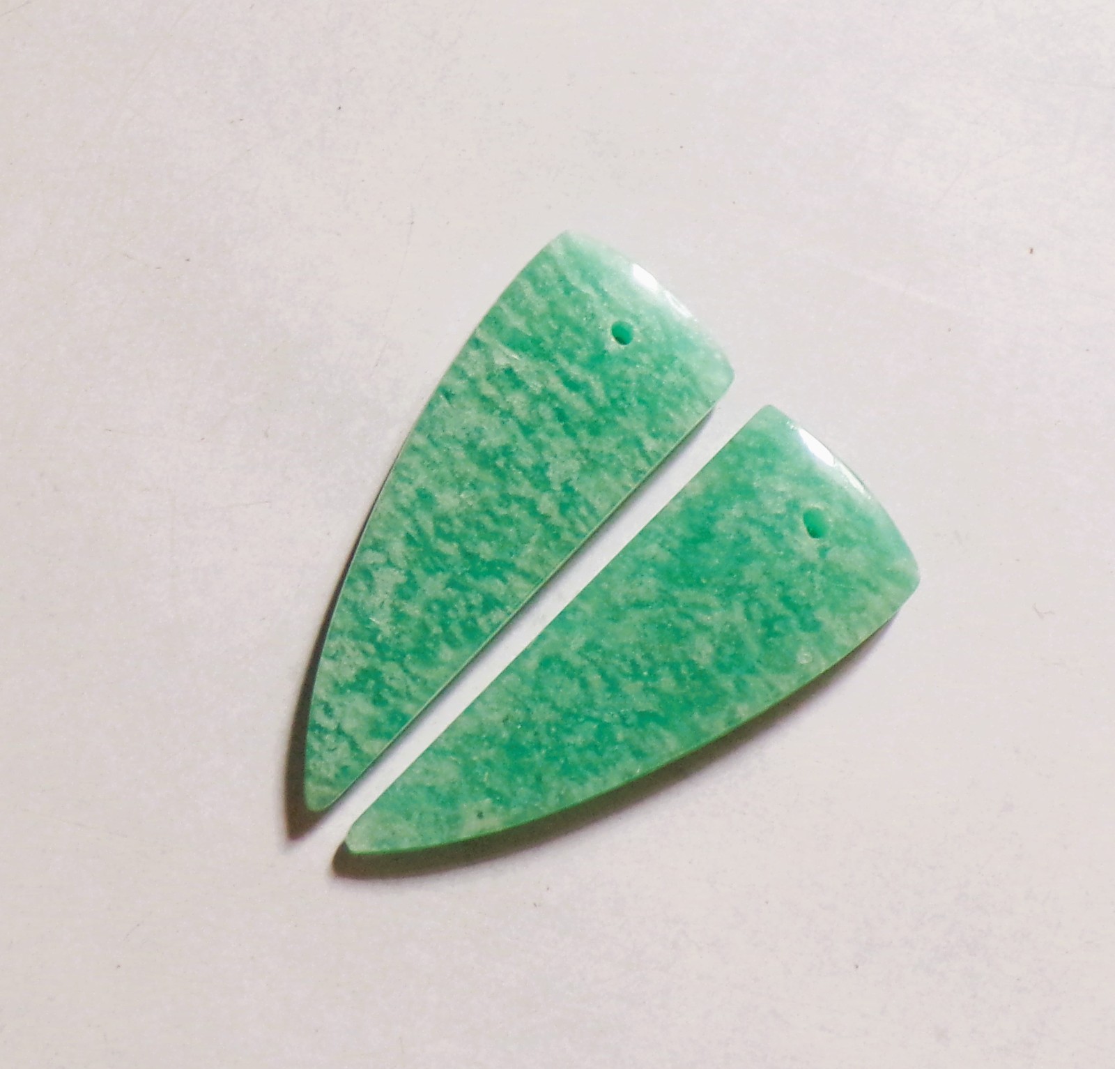 20.50 Cts Natural Amazonite Drilled Cabochon Match Pair Gemstone 32X12MM A26