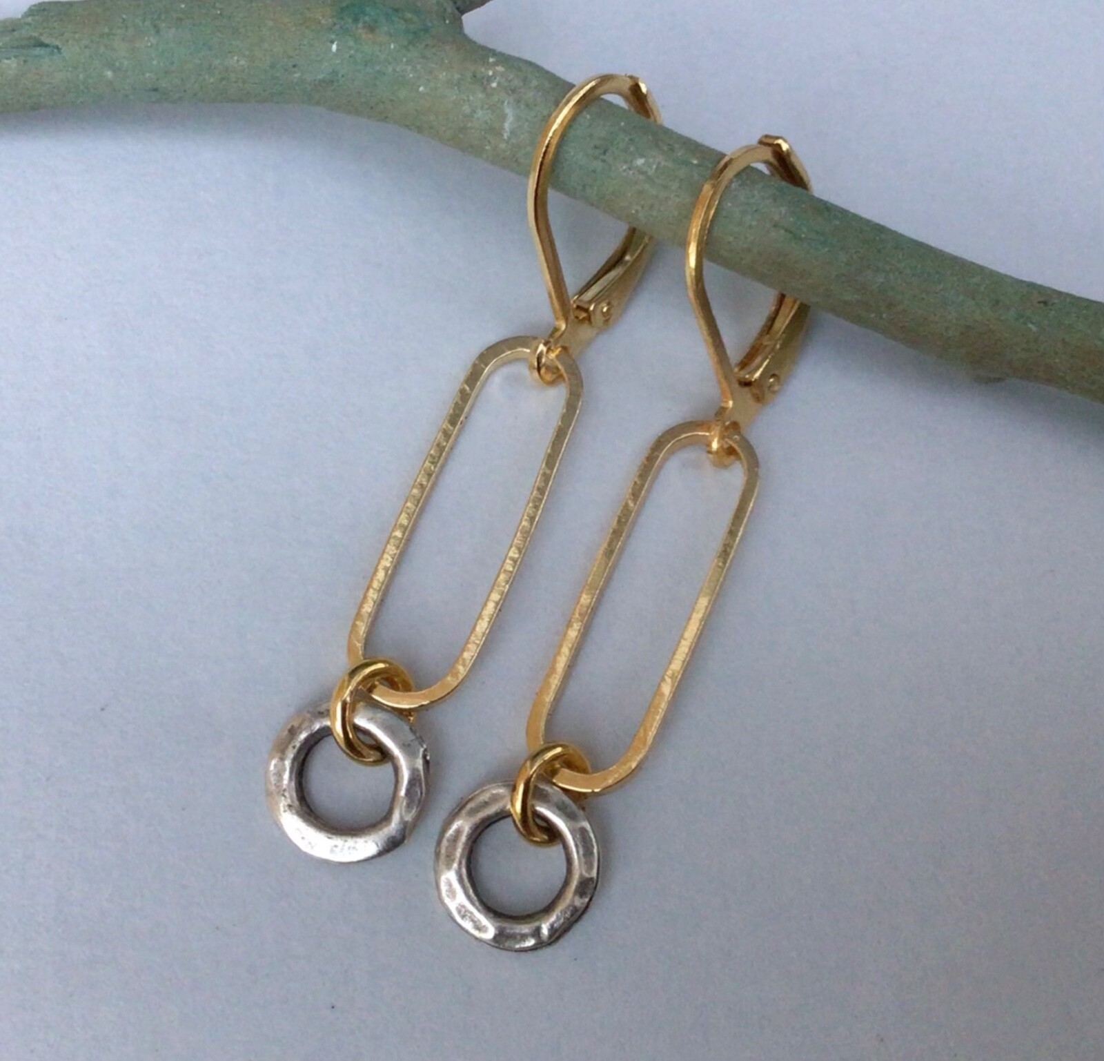 NEW HANDCRAFTED SUNDANCE CHARM LINK EARRINGS HANDMADE ARTISAN JEWELRY