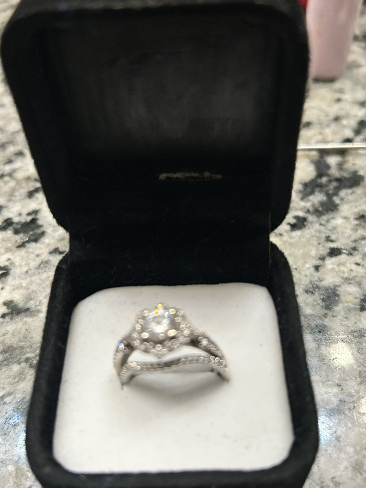 Veronique Fancy Halo by Gabriel And Co, Matching Wedding Bands