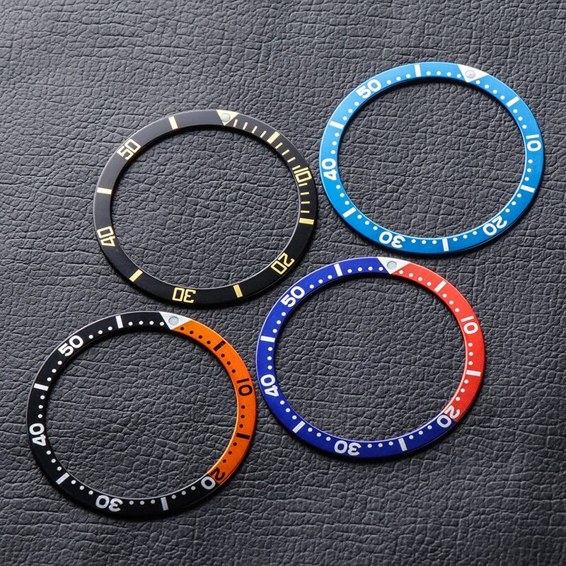 Orange/Blue/Black Flat 38mm*31.5mm fit SKX007 SKX009 Alloy Aluminum Watch Bezel