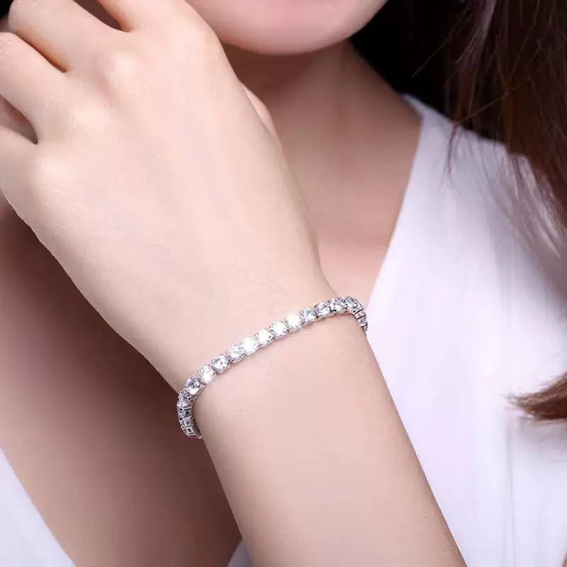 Stainless Steel Gold Silver Zirconia Tennis Chain Bracelet Women 16/18cm Jewelry