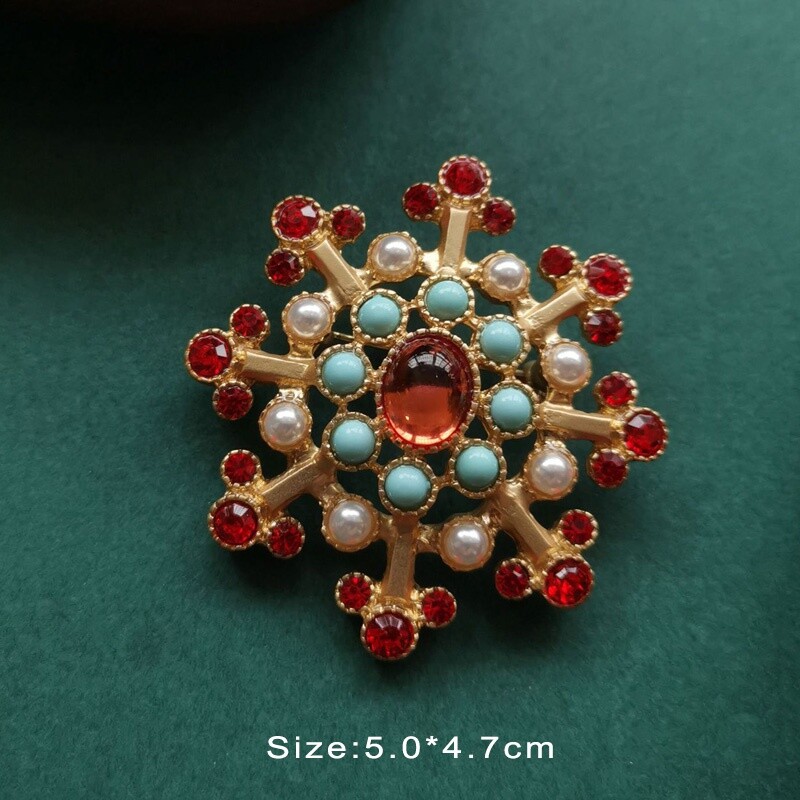 Vintage Enamel Brooch Pin Badge Pearl Color Glaze Corsage Accessories Brooches