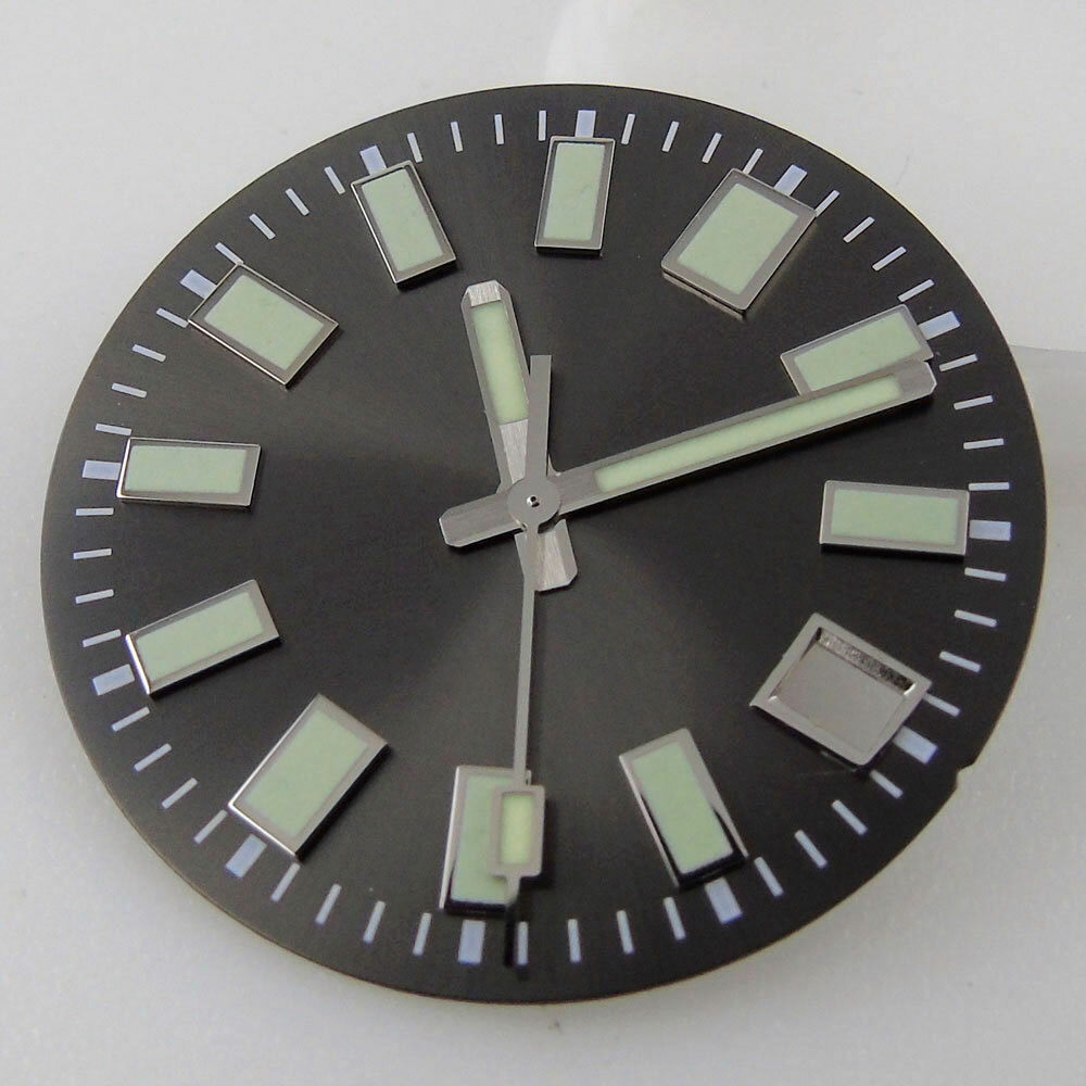 Super Lume 29mm Watch Dial+Solid Japan C3 Lume Hands Fit For NH35 Movement Date