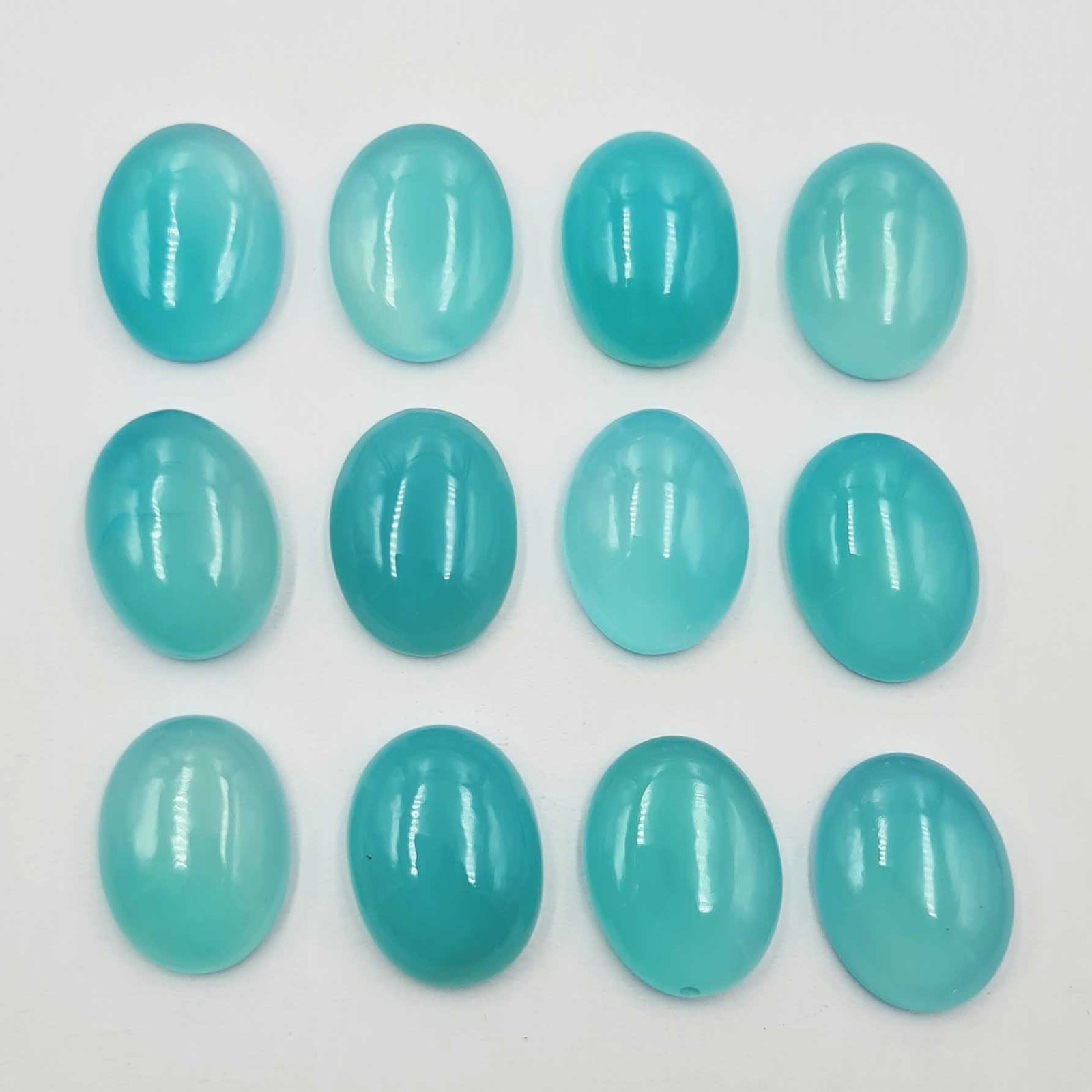 Natural Chalcedony Oval Cabochon Loose Gemstone Lot 7 Pcs 15*20 MM 105 CT