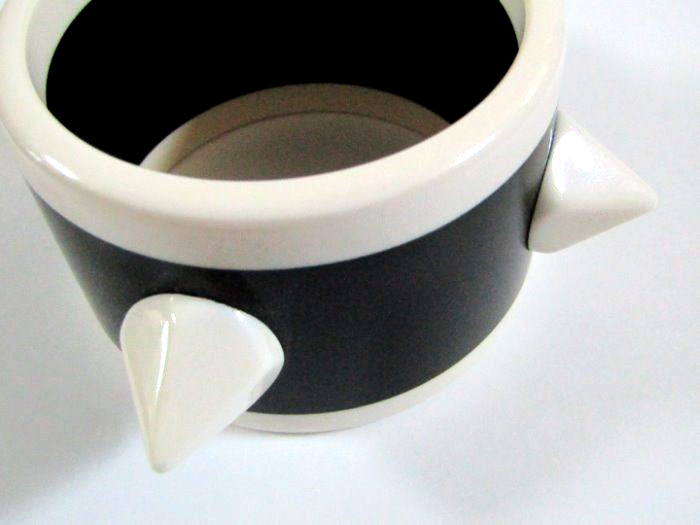 Unique Chunky Black White Handmade Plastic Resin Bangle Bracelet Pointed Spikes