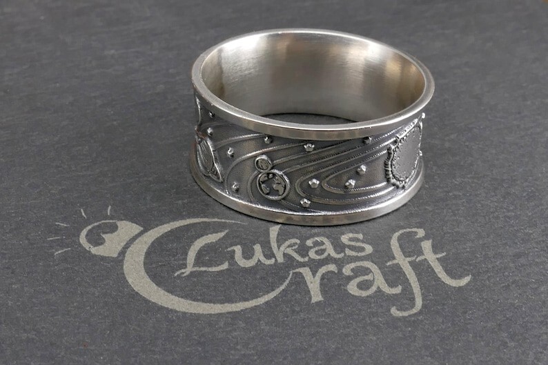 Sterling Silver Space Ring – Satellite Jewelry, Astronaut Gift, Outer Space