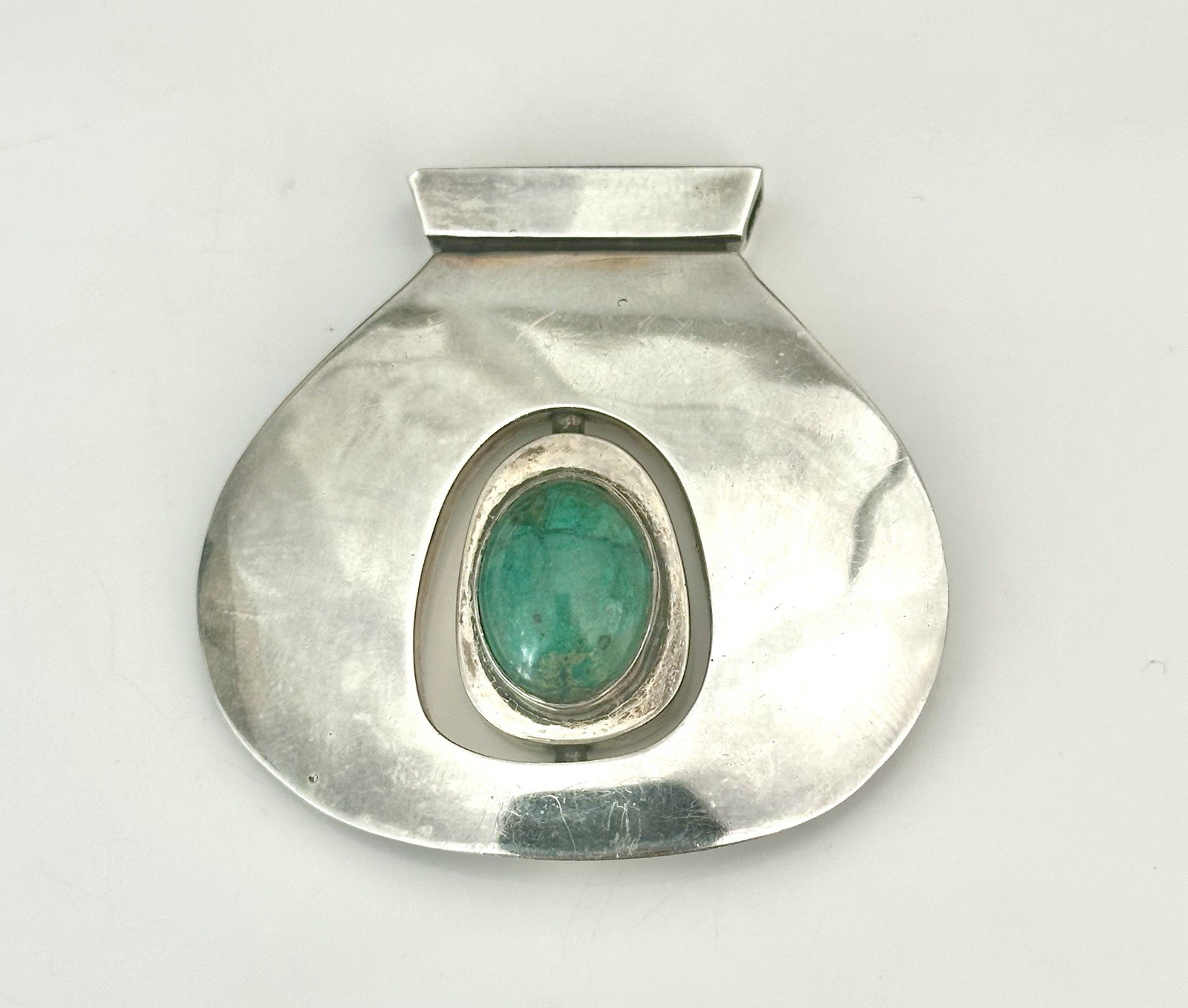 Sterling Silver 925 Reversable Spin Vintage Modernist FLIP Pendant Handmade