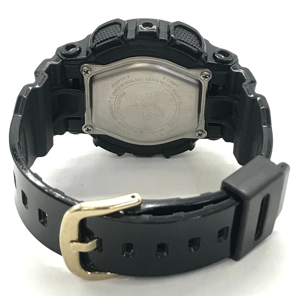 Used Baby G Baby G Analog Digital Quartz Wristwatch BA 110 1AJF Black Gold Kuray