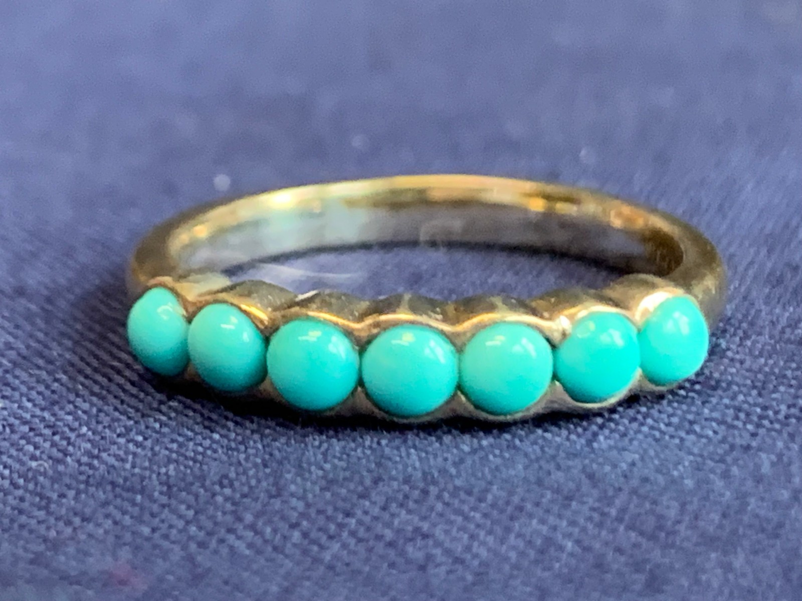 Sterling Silver Ring 2.73g Fine Jewelry Size 7 Band Turquoise Look Stones *READ*