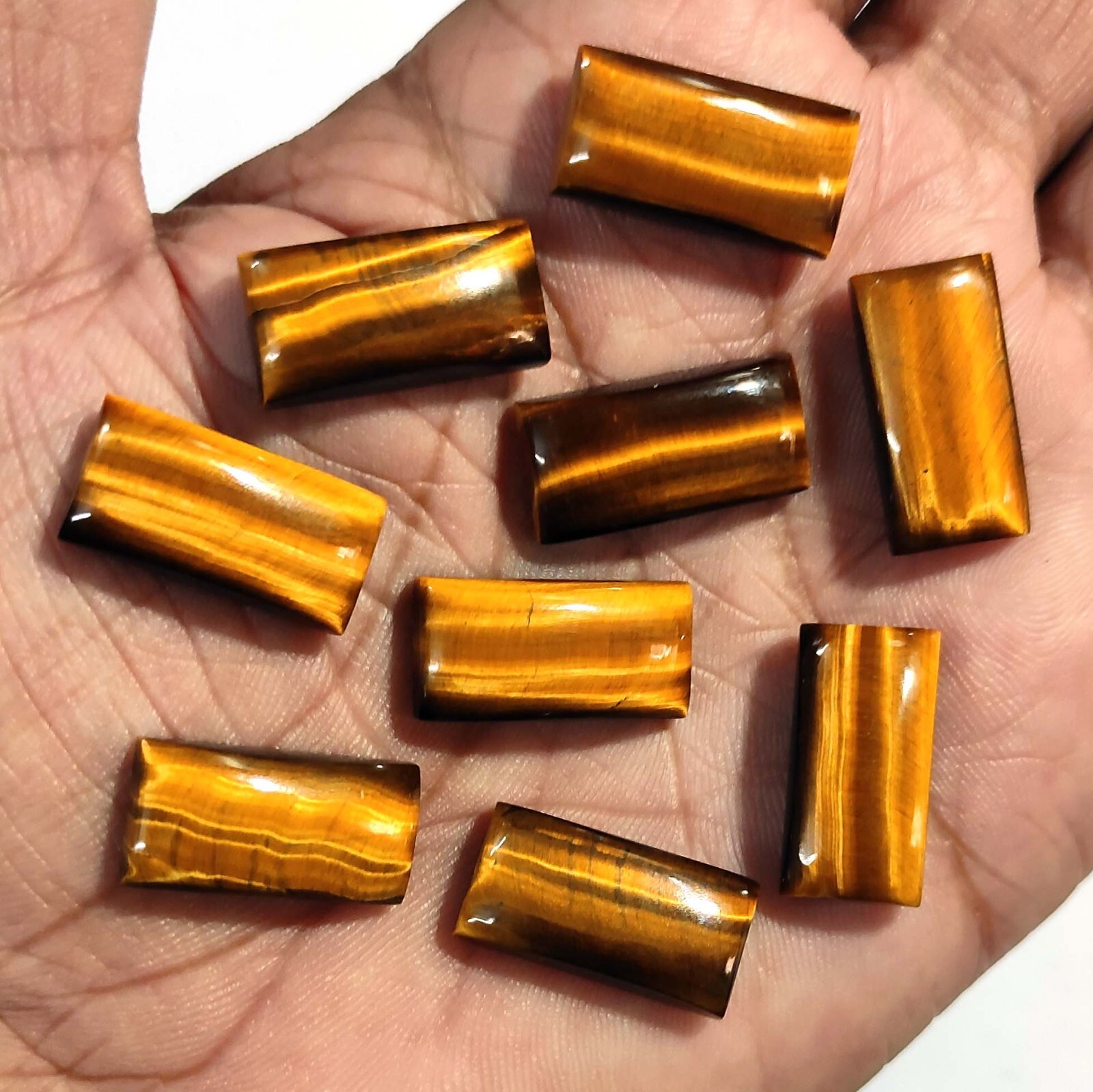 Natural Tiger Eye Unique Gemstone Bracelet Supply Rectangle Cabochon