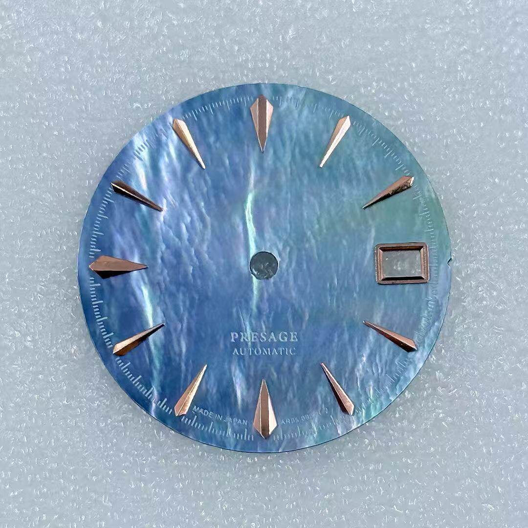 28.5mm Mother of Pearl Flame Fusion Watch Dial Fits NH35 NH36 Movements