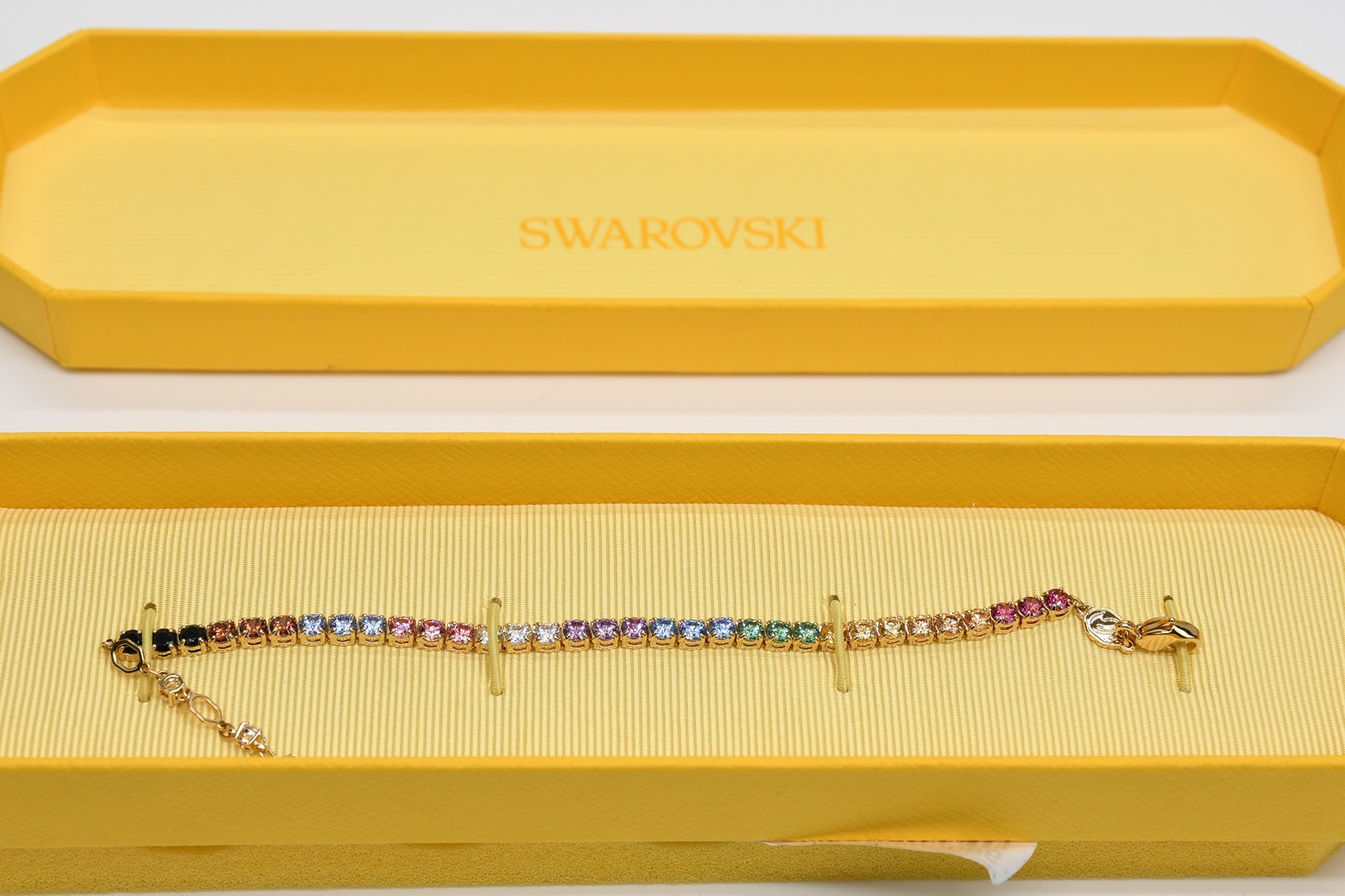 Swarovski Matrix Tennis Bracelet Multicolor 18K Gold Finish 5685691 New