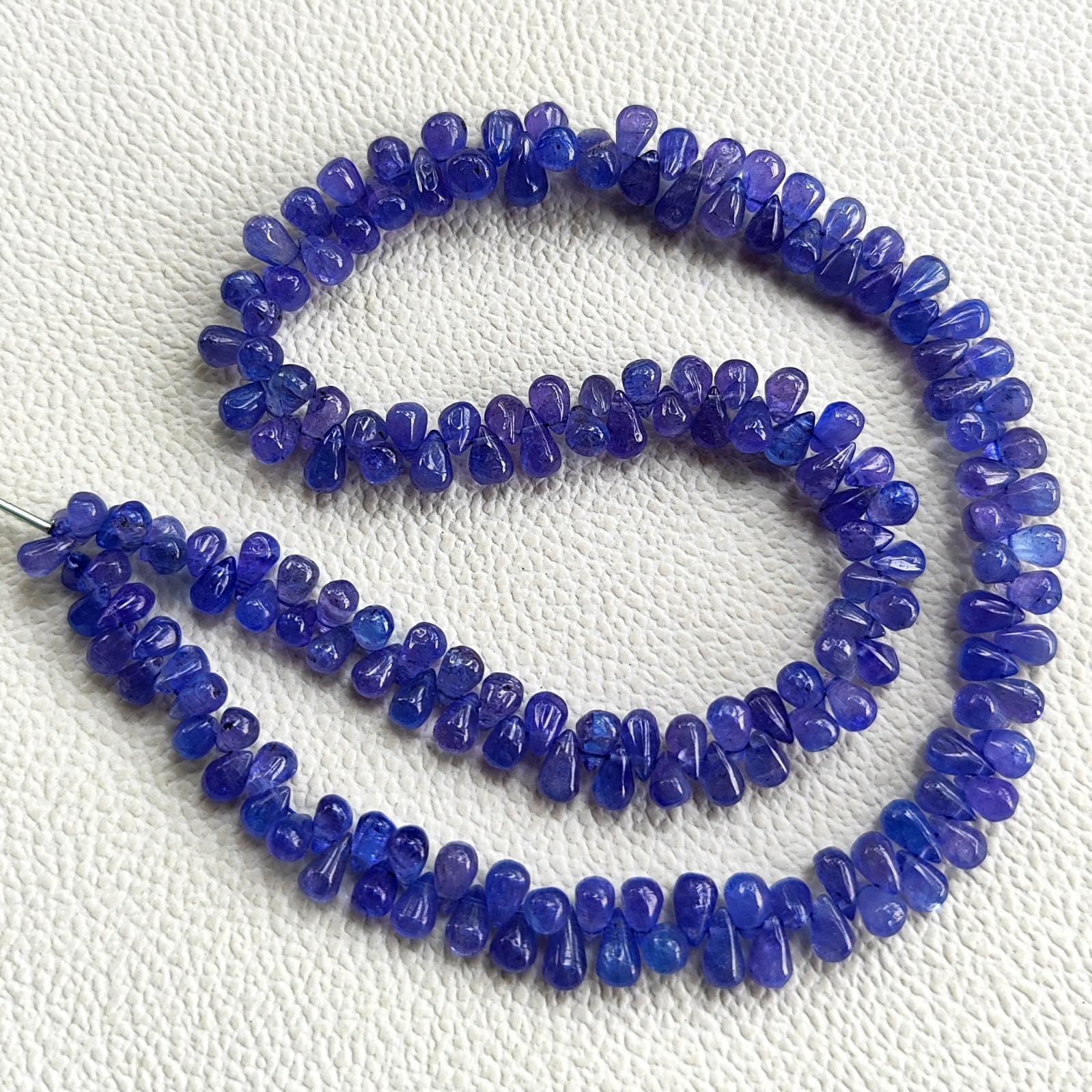 Tanzanite Smooth Teardrop Beads 6×4 to 7×5 mm 16″ Strand Genuine Tanzanian Gems
