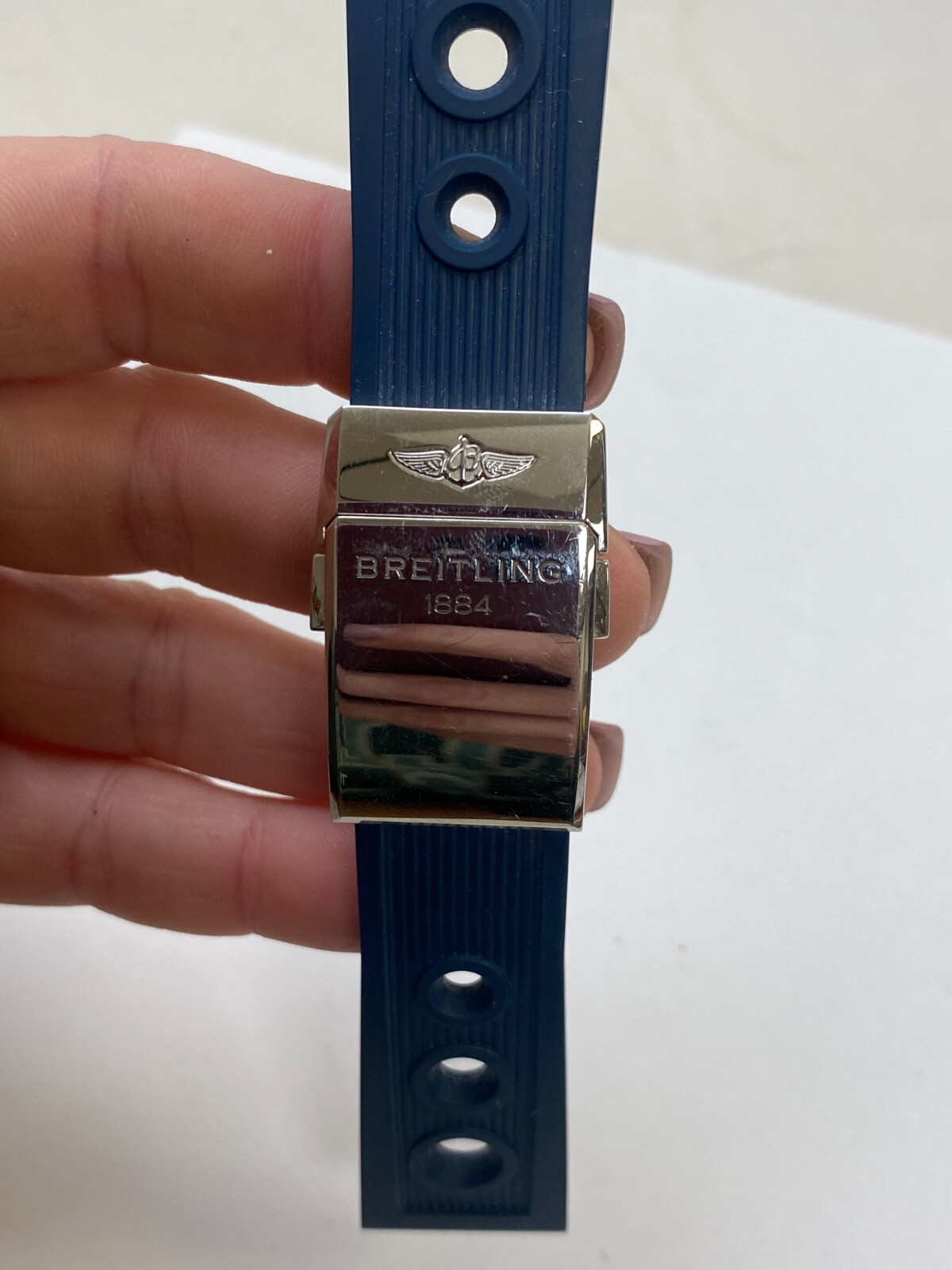 Breitling Ocean Racer Kautschuk Armband Blau PRELOVED! See pics- A12