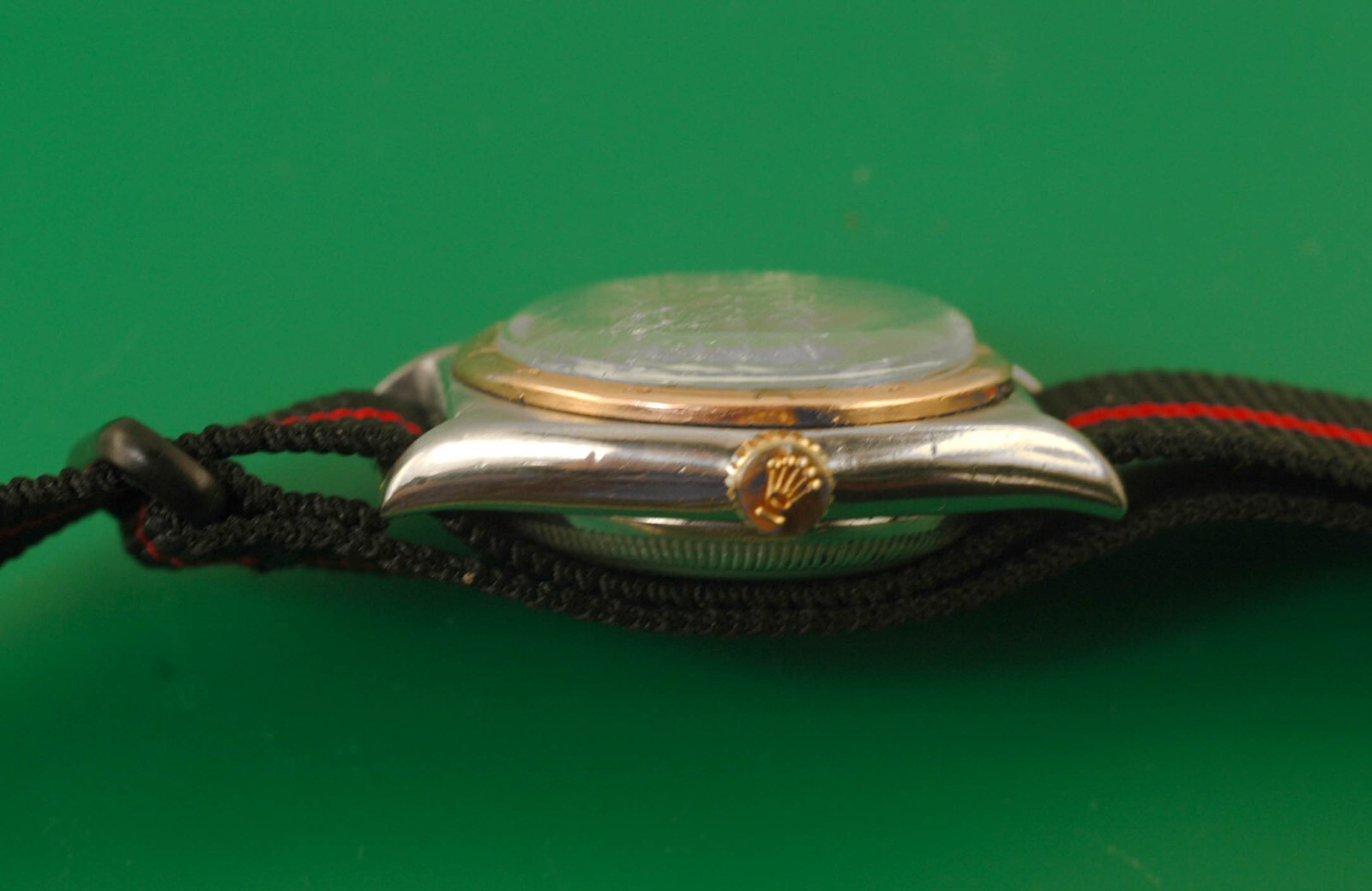 Vintage 1945 Rolex BubbleBack Oyster Perpetual Pink Gold Bezel Ref. 3372