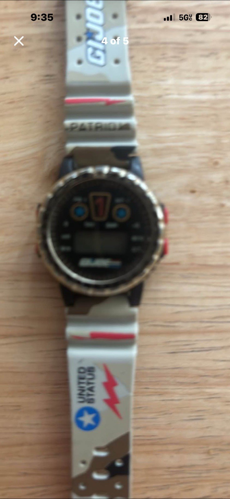 G.I. Joe Patriot Digital Quartz Watch Date 42mm 30m Beige Camo *needs battery