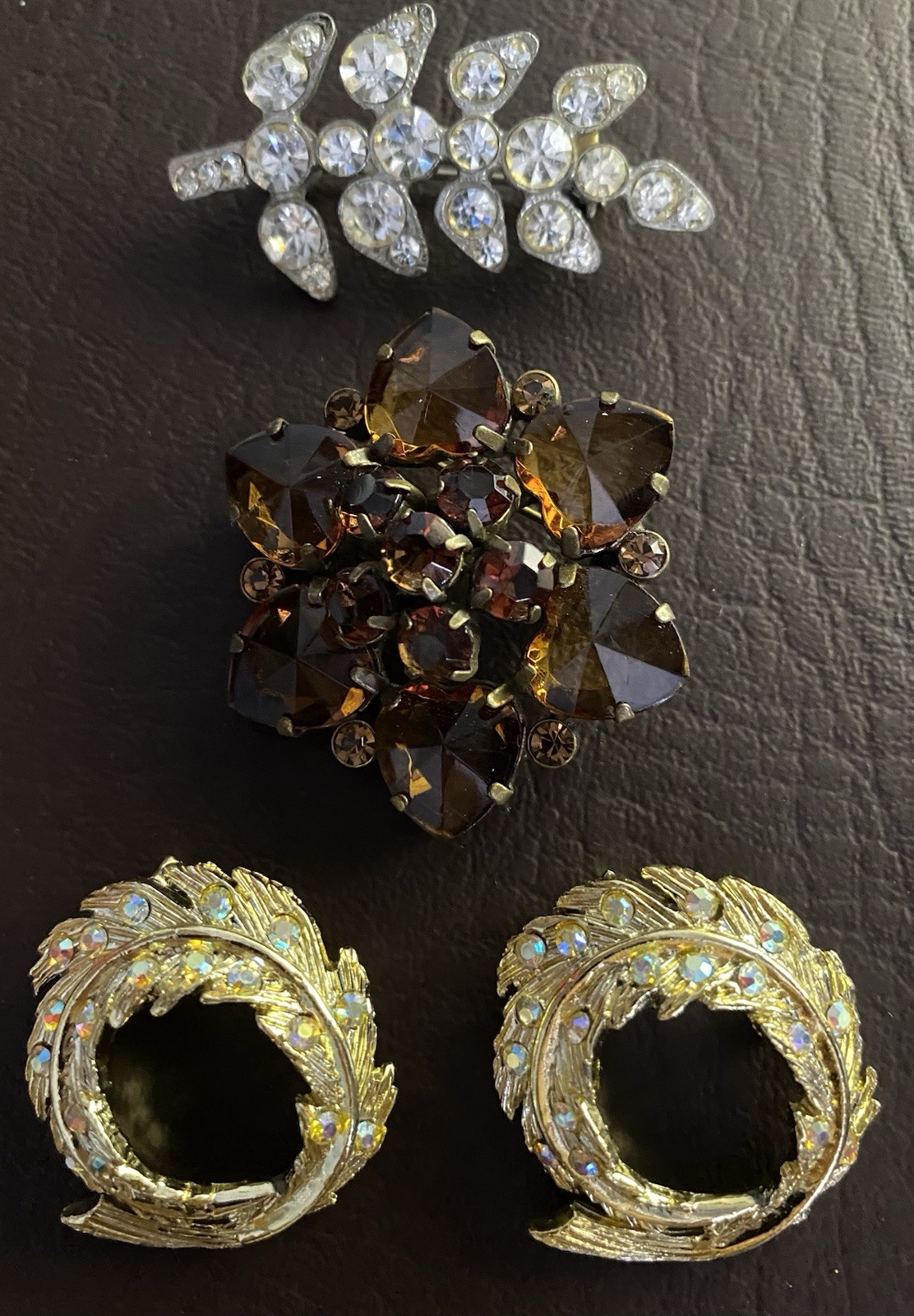 Vintage to Modern Rhinestone Mixed Metal Brooch Pin Lot – Set of 19 Brooches