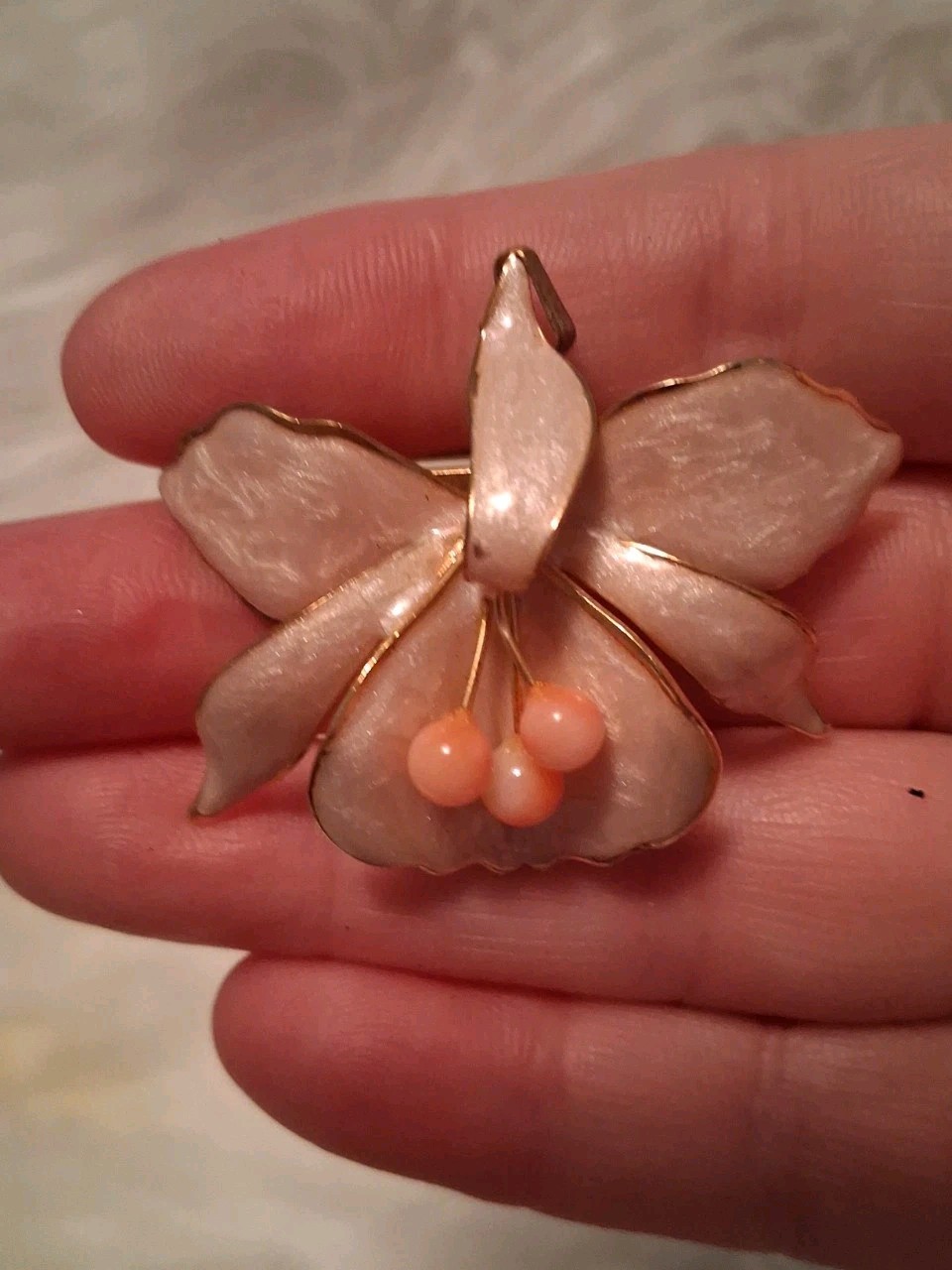 Beautiful Vintage Orchid Brooch/Pin 1950s Mid-Century