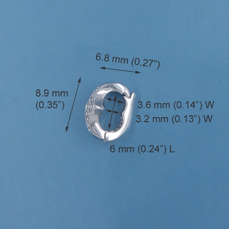 Sterling Silver CZ Curved Rhombus Hinged Pendant Bail Connector Shortener #33343