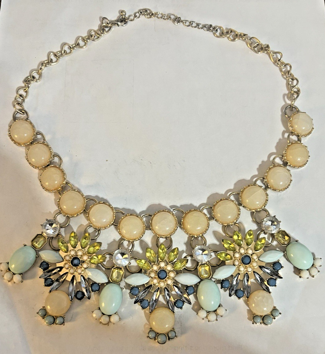 Charming Charlie Statement Necklace 11 1/2″ top to bottom Multi Color Chunky