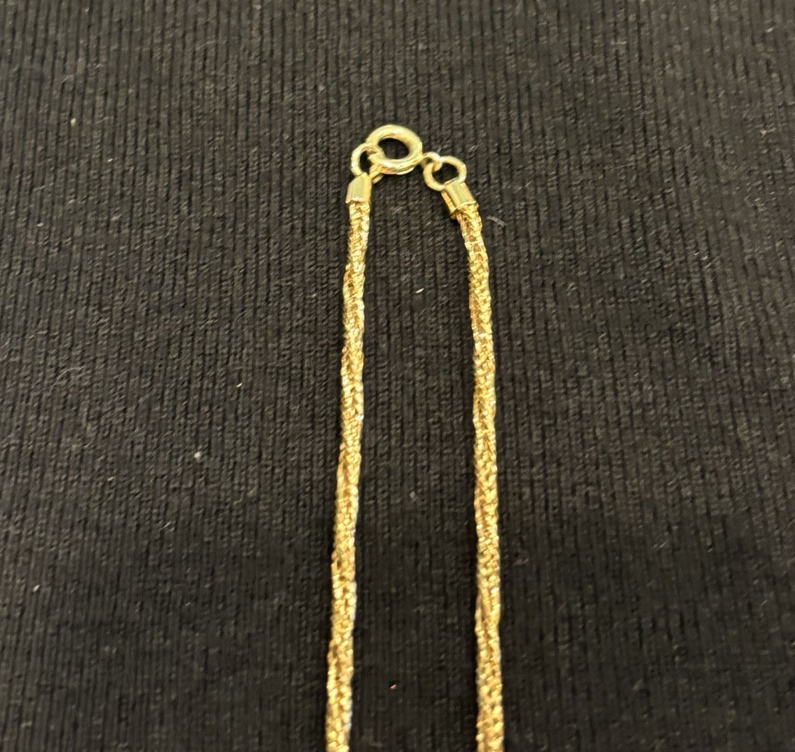 Gold Tone Rope Chain Tassel Necklace w/ 2 White Teardrop Pearl Dangles
