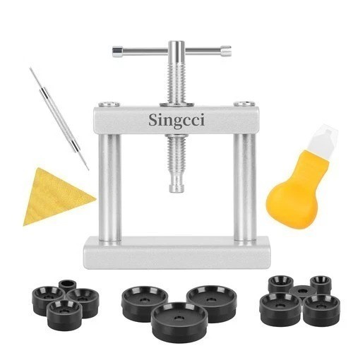 Singcci Watch Press Tool Set, Press Set Back Case Closer with 12 Molds, Watch Ba