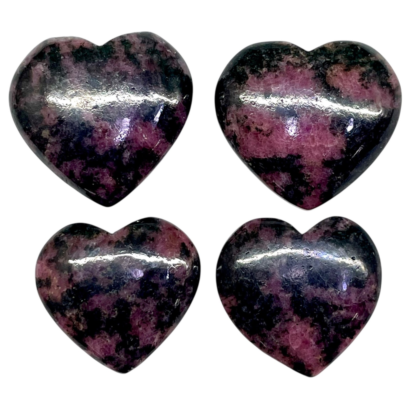 4 Pcs Natural Red Rhodonite 25-29mm Heart Shape Pendant Size Loose Gemstones Lot