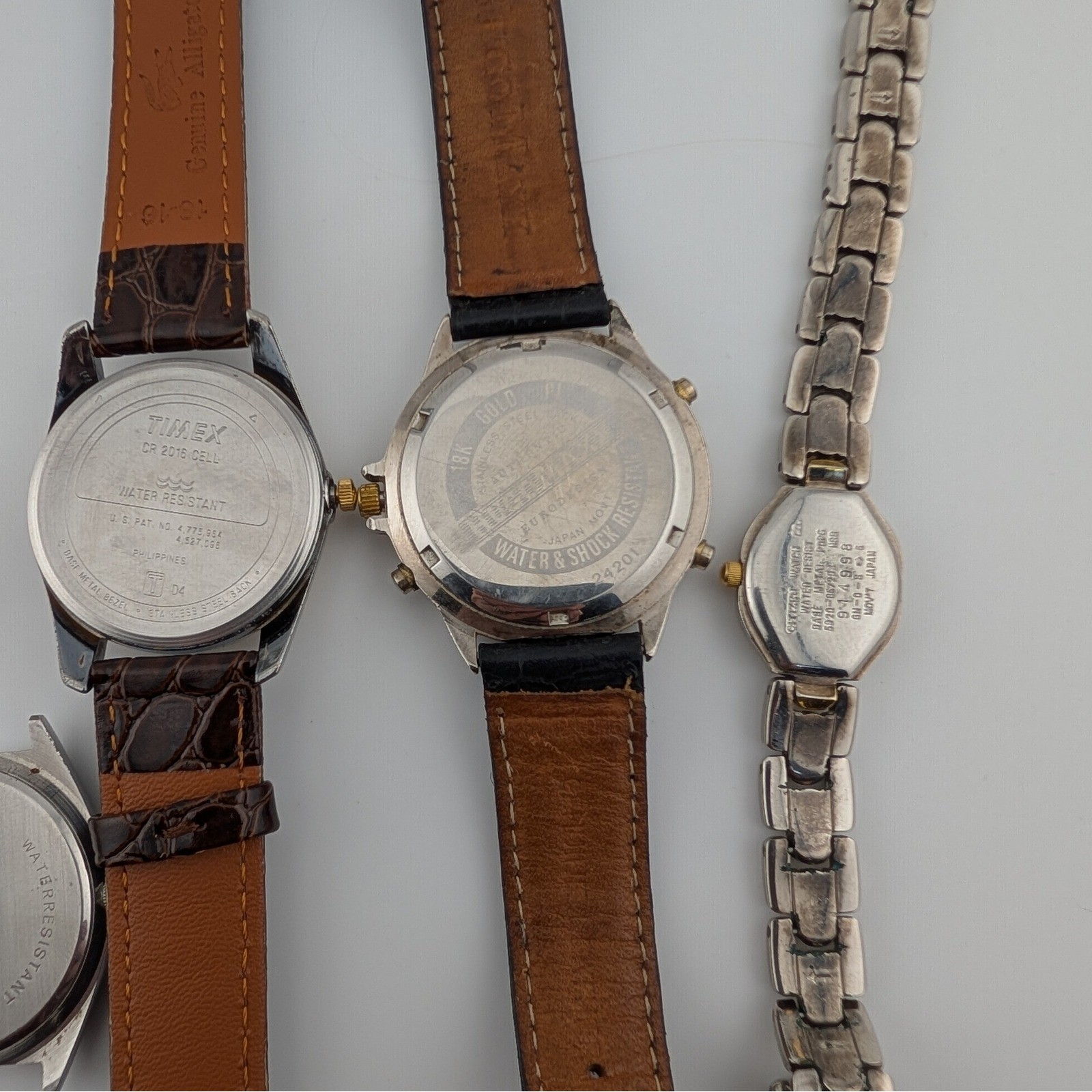 10 Watch Repair Lot Bulova Timex Indiglo Electric Citizen Running With Issues