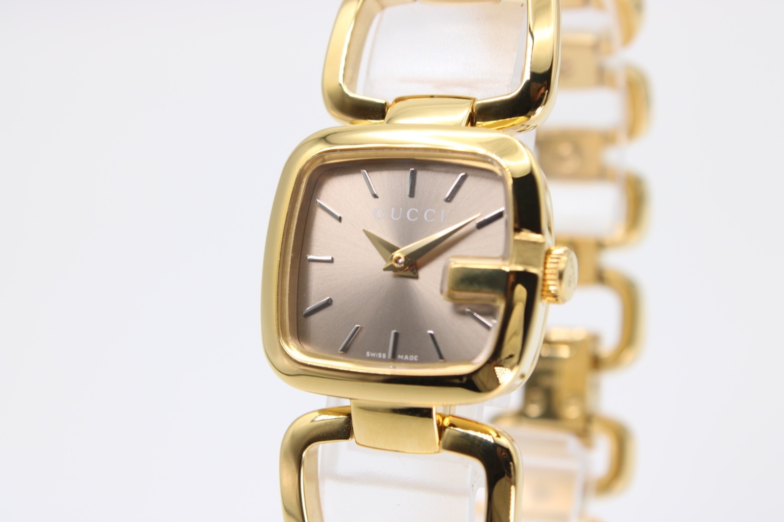 GUCCI YA125511 G- Brown Sunbrushed Dial Ladies Watch 24mmx22.5mm