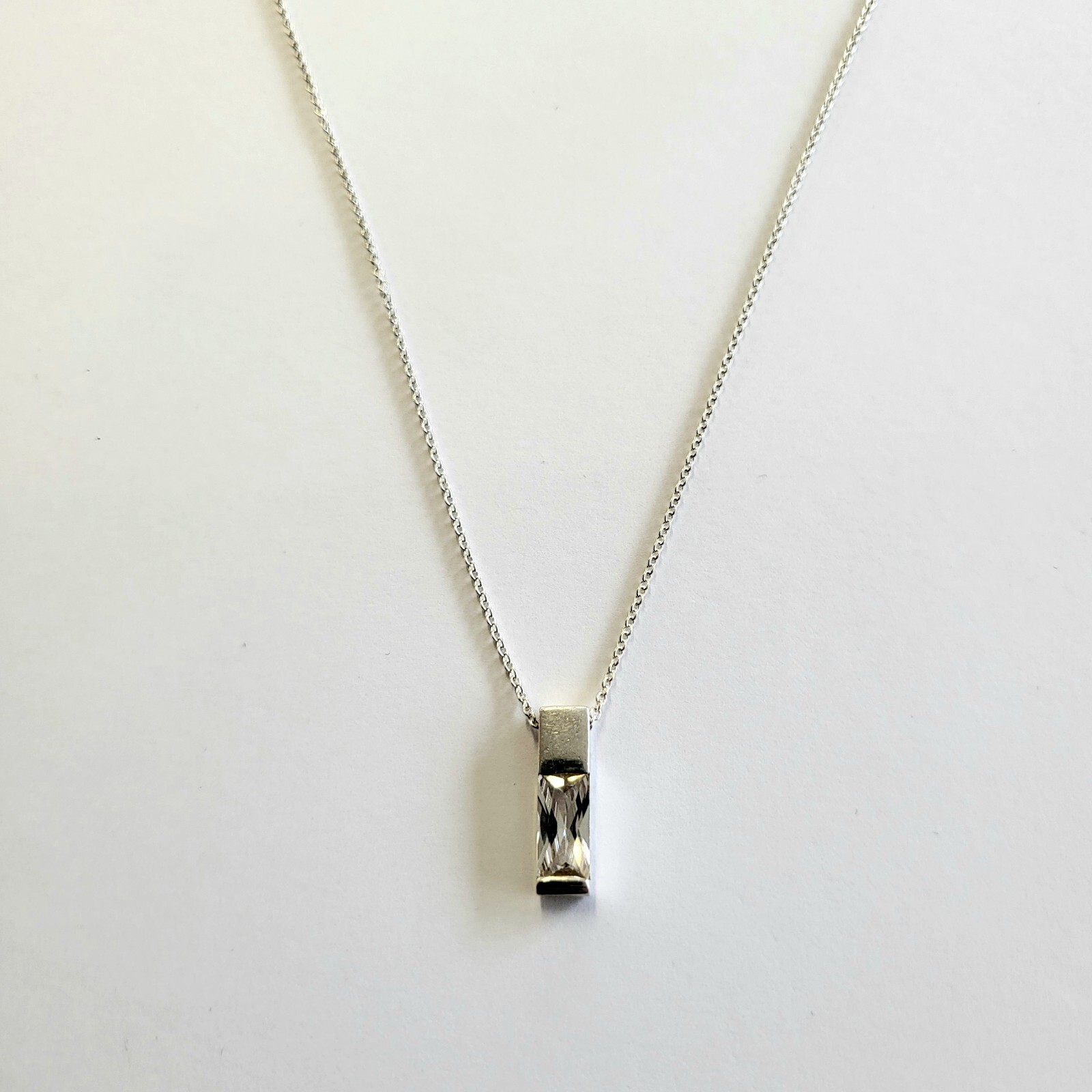 Sterling Silver Bar Pendant Next Necklace. Length 40cm. Hallmarked 925. 3.7g