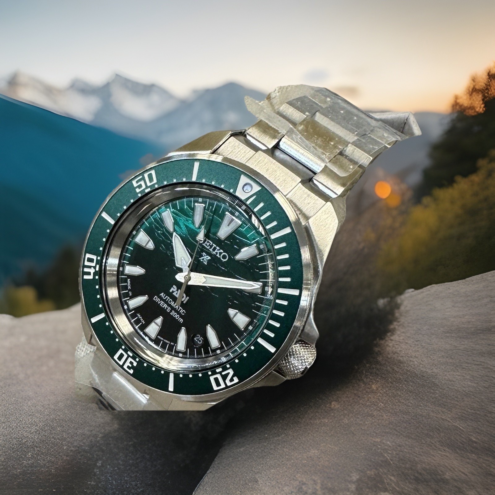 Seiko Prospex Sea Samurai PADI Divers Green Dial Special Edition Watch SRPL13