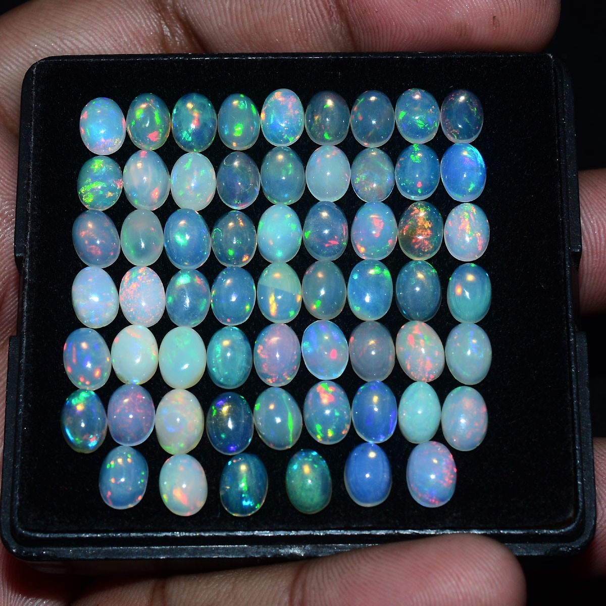 Set 15 Pcs Natural Opal Ethiopian Hi-Grade 7mmx5mm Flashy Colors Loose Gemstones