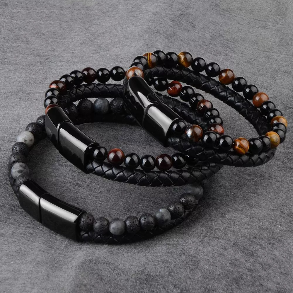 10Pcs Wholesale Lots Bulk Random Punk Men Women Couple Leather Bracelet Jewelry