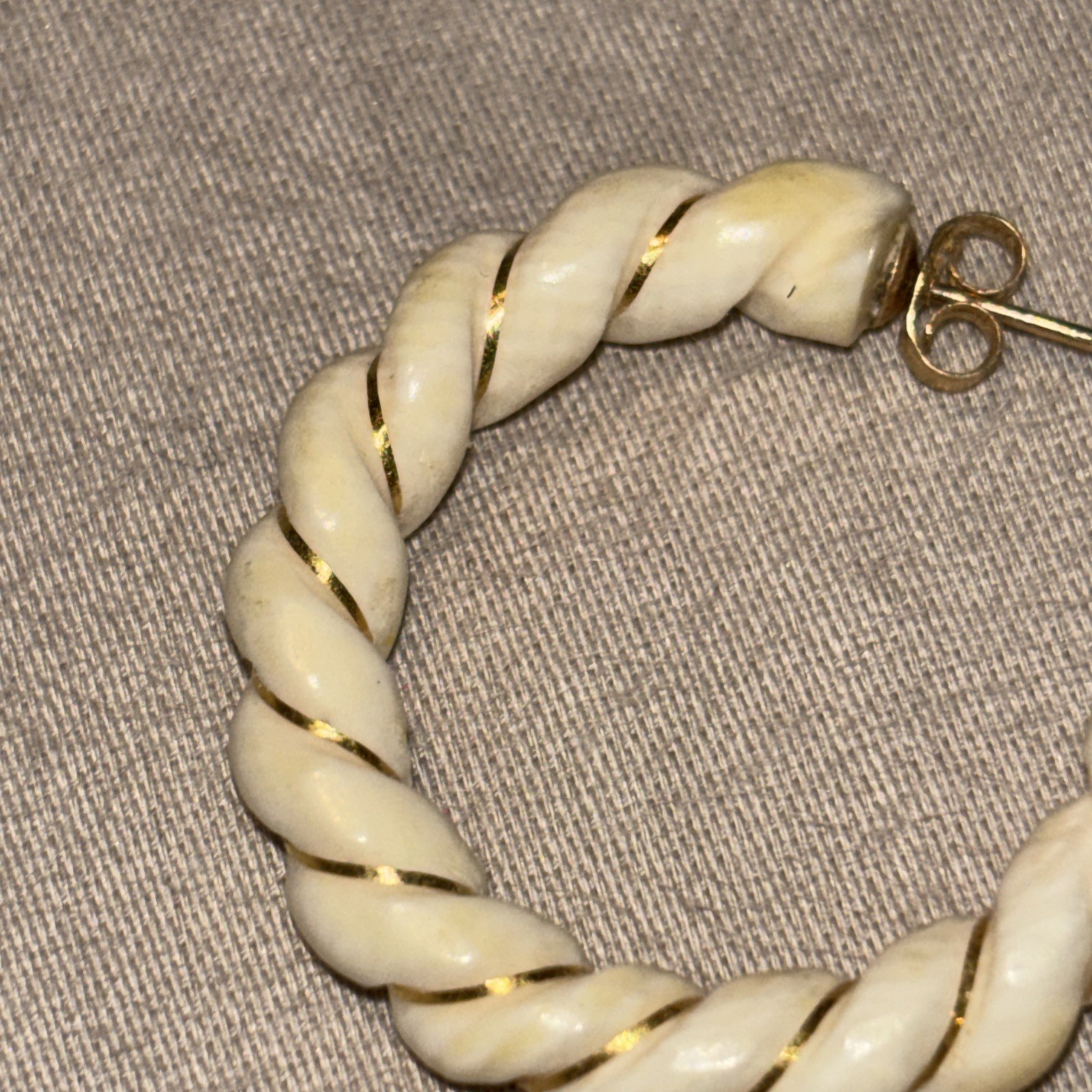 14K 585 Bone Half Hoop Earrings – SEE MY OTHER BONE SOLD SEPARATELY