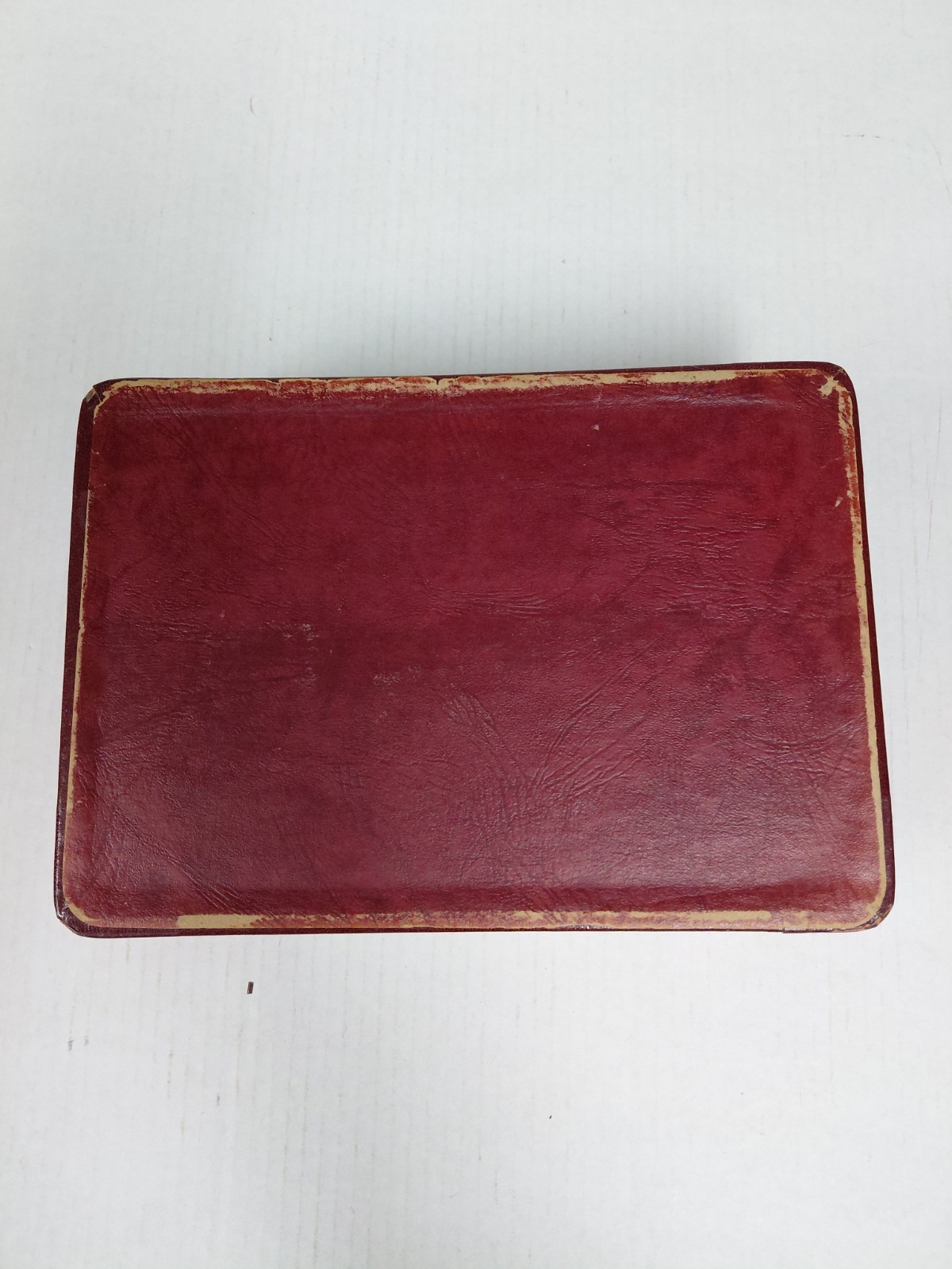 Vintage Leather Jewelry Box Brass Clasp Embossed Gold