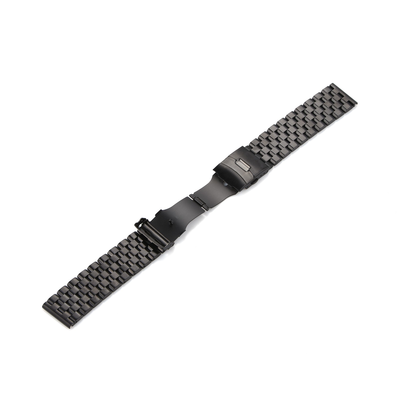 Black 24mm Width Watch Band Strap Bracelet Link Solid Watchband Replacement-