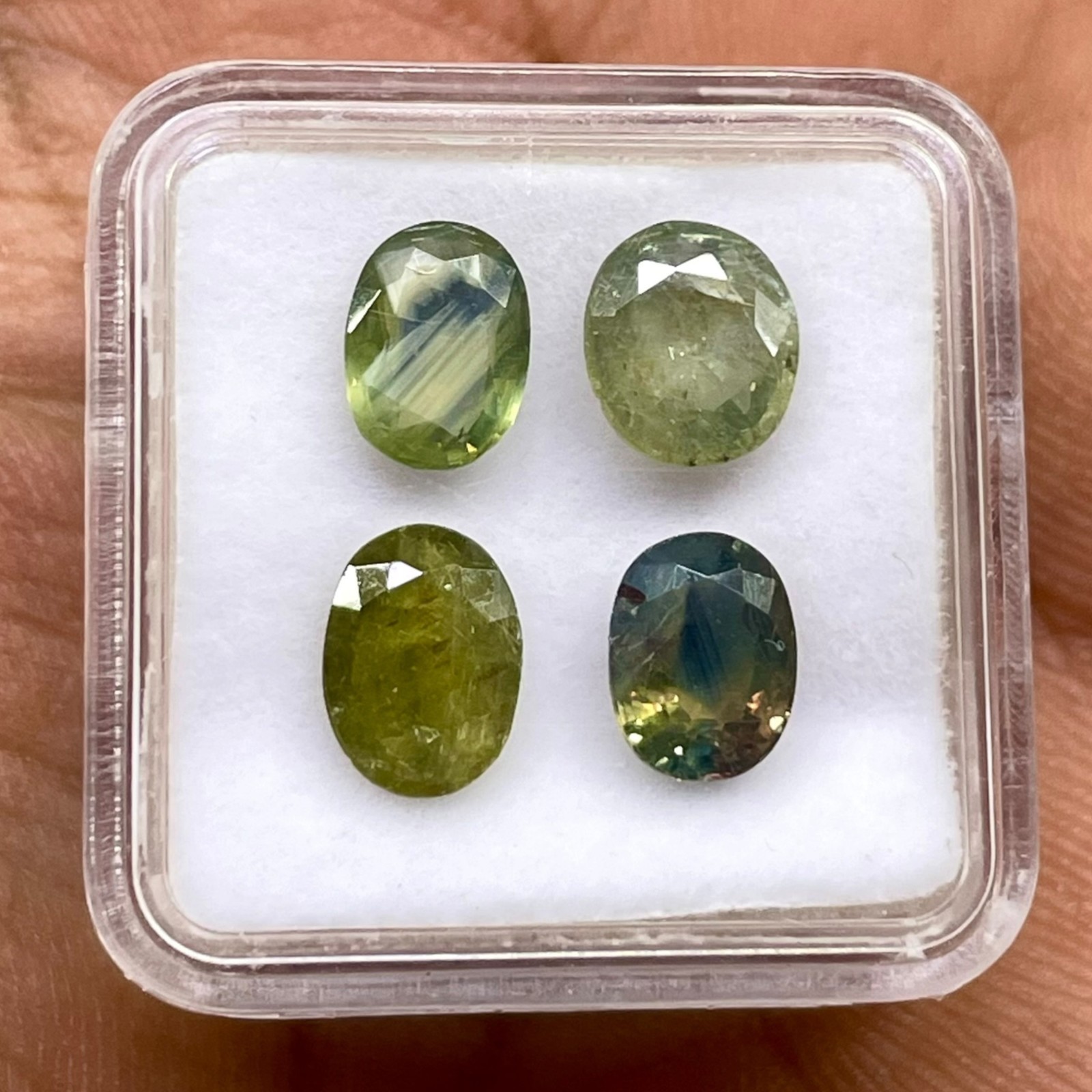 4 Pcs Natural Sapphires 8-8.7mm Oval Cut Multi Color Loose Untreated Gemstones
