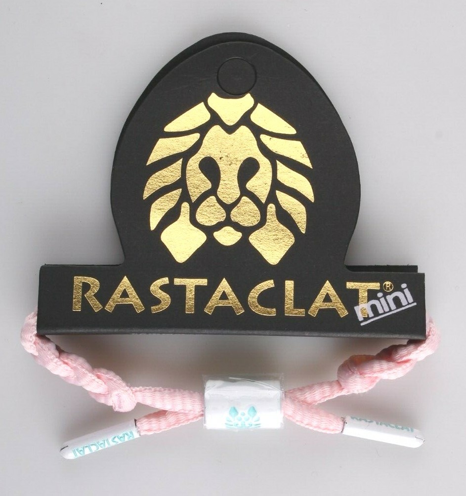 RASTACLAT Bazooka Pink White Teal Girls MiniClat Braided Shoelace Bracelet NEW
