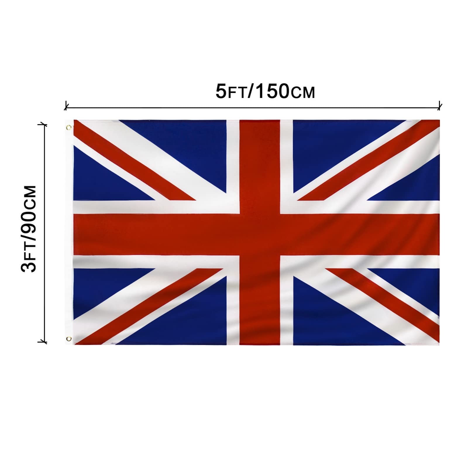 United Kingdom Flag UK Flag 3×5 FT Union Jack FLAG Polyester Flags outdoor in…