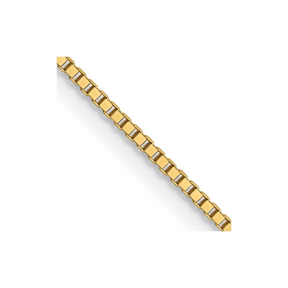 Real 14kt Yellow Gold .7mm Box with Lobster Clasp Chain; 24 inch; Lobster Clasp