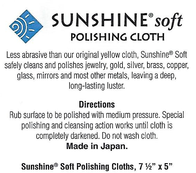 Sunshine Soft Polishing Cloth (Large 7,5’’x5’’) – Jewelry Cleaning Cloth