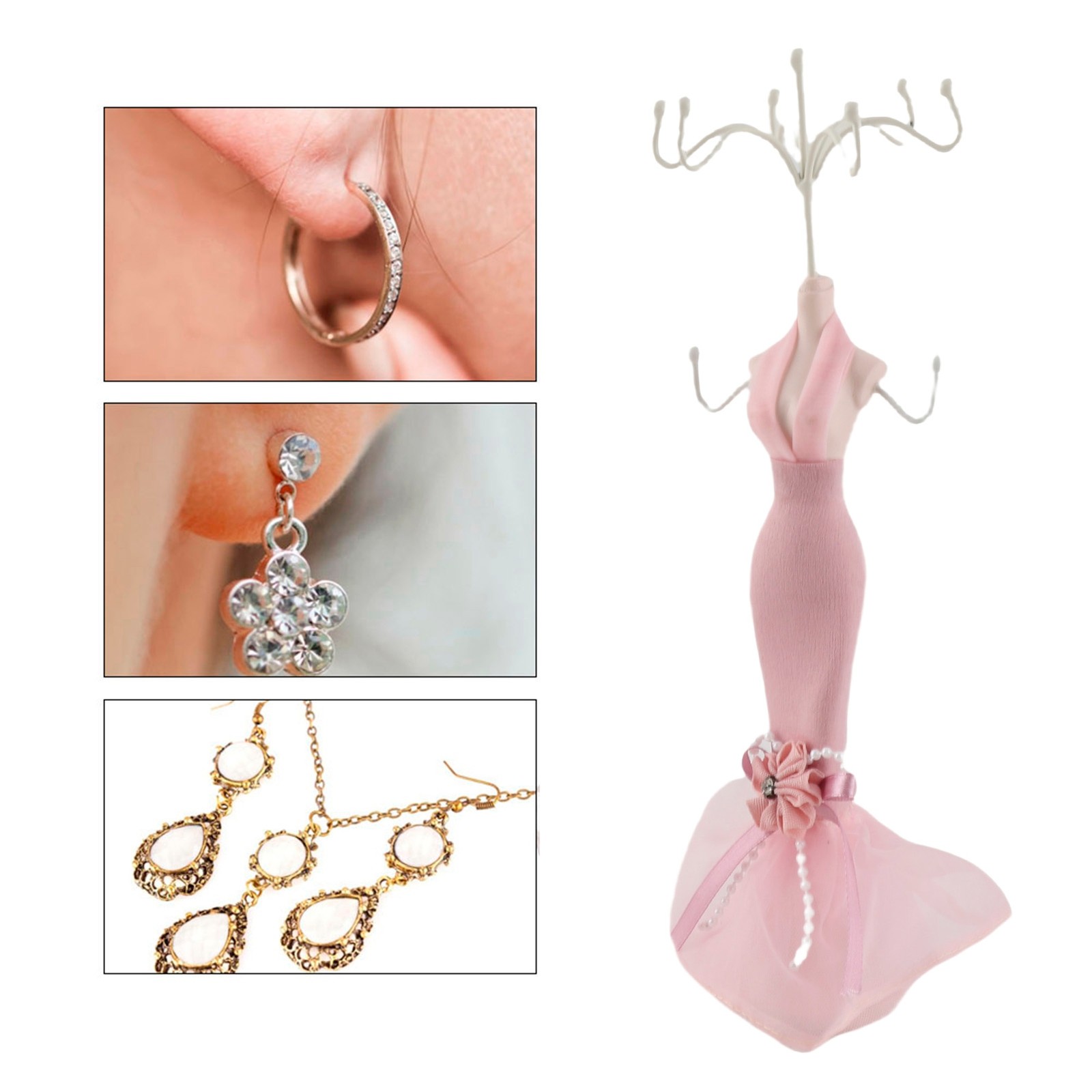Jewelry Holder Stand For Dress/Earrings/Necklace/Rings (Small Model)