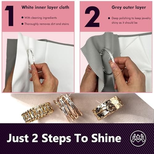 18 PCS Silver Polishing Cloths – Jewelry Cleaning Cloth for Sterling Silver, Mul