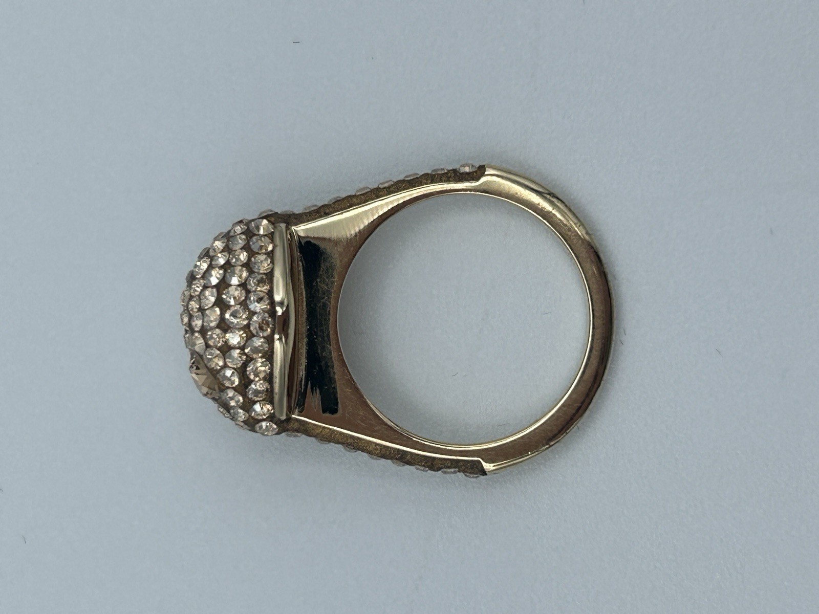Atelier Swarovski Core Collection Moselle Stacking Gold Plated Dome Ring Sz 52/6