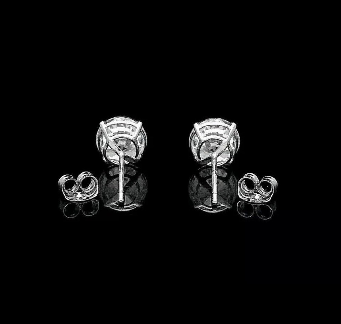 925 STERLING SILVER 6MM Round Cut AAA Crystal CZ Studs Anti Tarnish Unisex USA