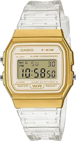 Casio F-91WS-7A2JF Unisex Gold Watch Alarm, NEW Shipping from Japan