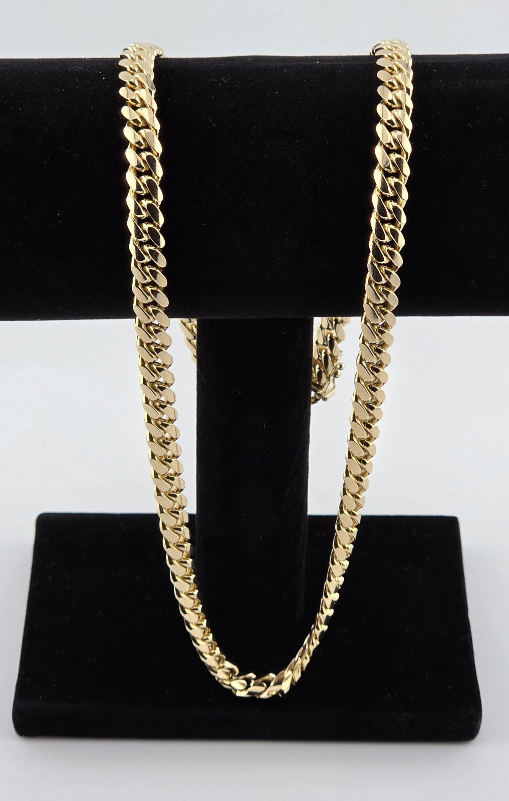 Miami Cuban Chain 14K Yellow Gold with Box Lock 22″ 6.80mm 79 grams