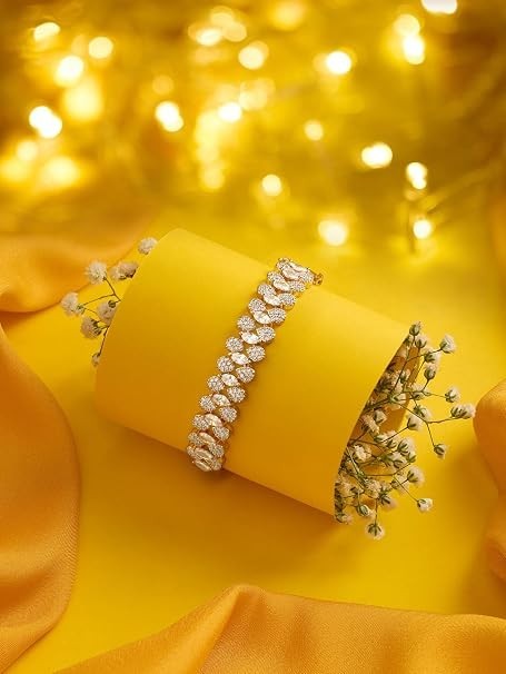 Modern Indian Bracelet Gold Tone Crystal Adjustable Fashion Jewelry Gift