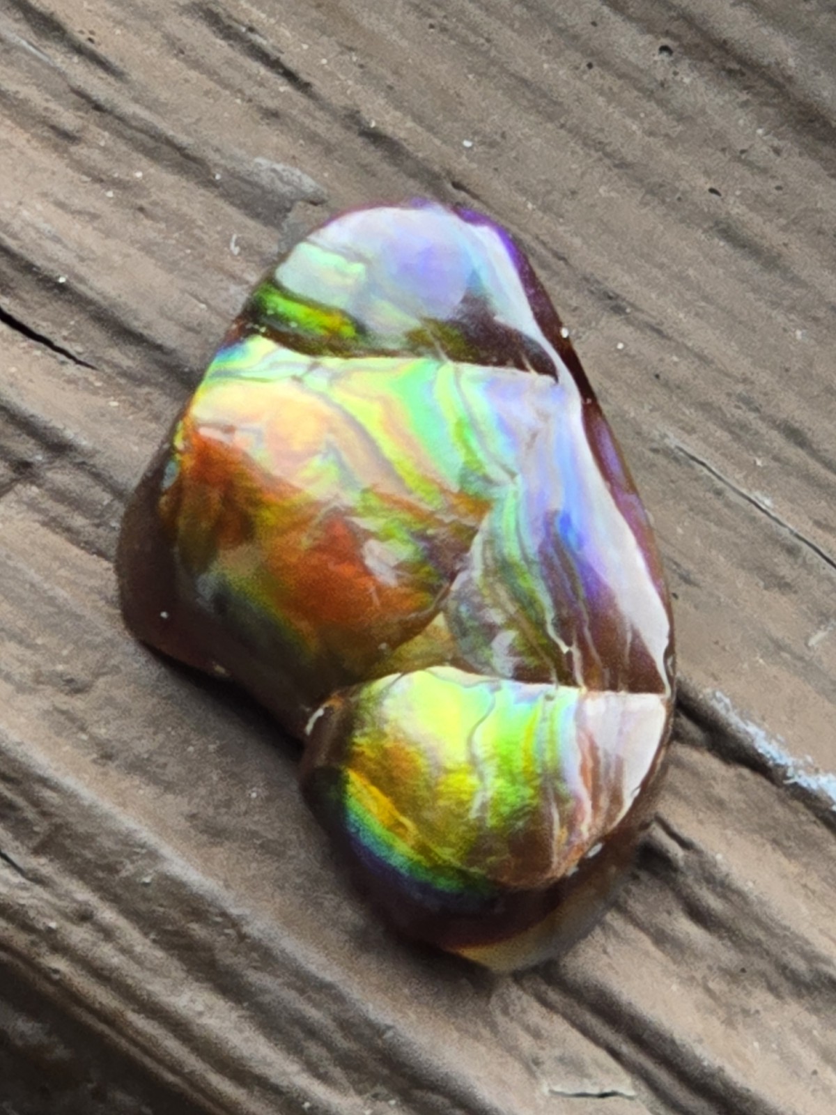 Dancing Rainbow Fire Agate Gem 6.7 Ct Original Hand Carved Natural Arizona Gem