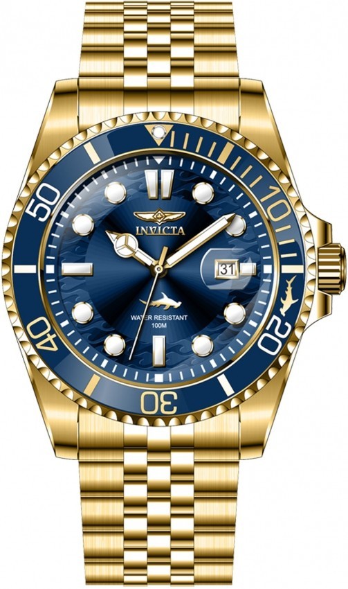 Invicta Pro Diver Men’s Gold Stainless Steel Blue Dial Watch – Model 30612